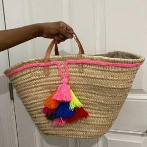 Moroccan tassel basket